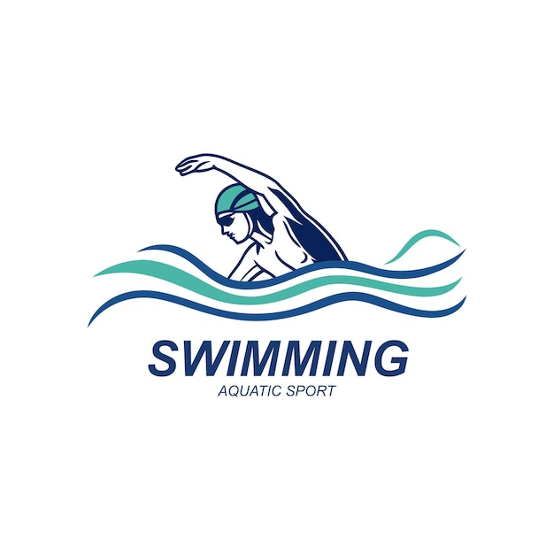 Inspiración en la plantilla de diseño del logotipo de un club de natación o de una escuela de natación