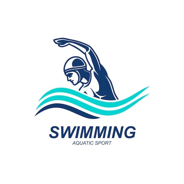 Inspiración en la plantilla de diseño del logotipo de un club de natación o de una escuela de natación