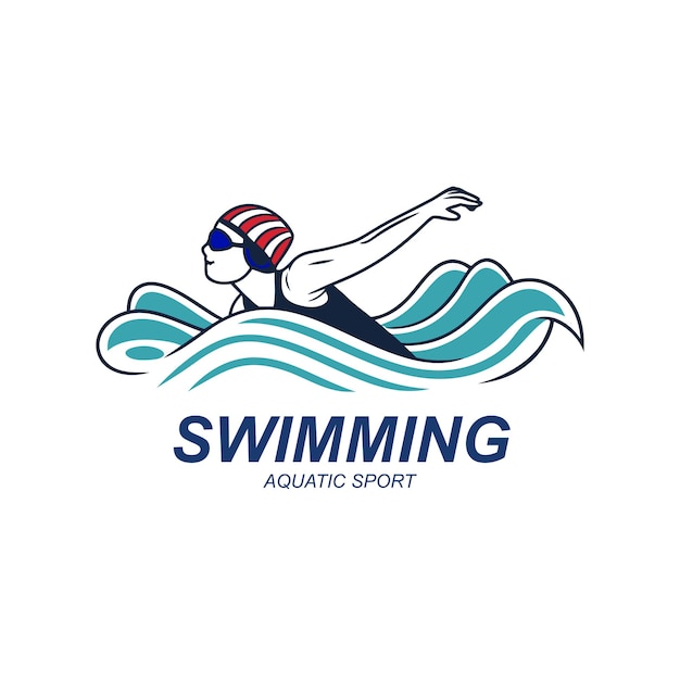 Inspiración en la plantilla de diseño del logotipo de un club de natación o de una escuela de natación