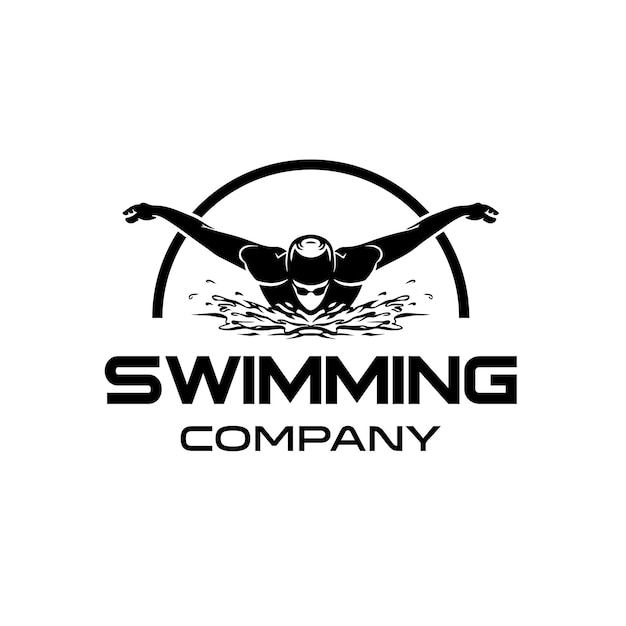 Inspiración en la plantilla de diseño del logotipo de un club de natación o de una escuela de natación