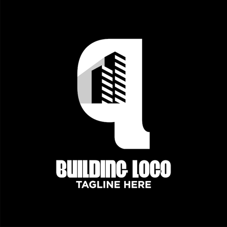 Vector inspiración de plantilla de diseño de logotipo de edificio de letra q, ilustración vectorial.