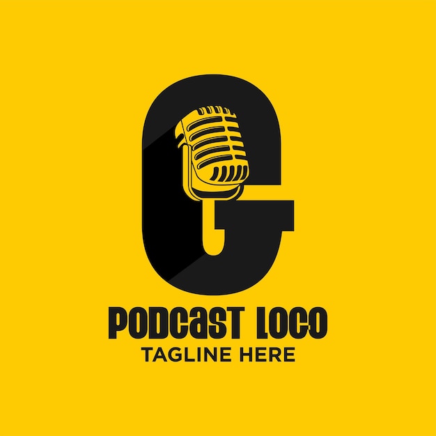 Inspiración de plantilla de diseño de logotipo de letra G Podcast, ilustración vectorial.