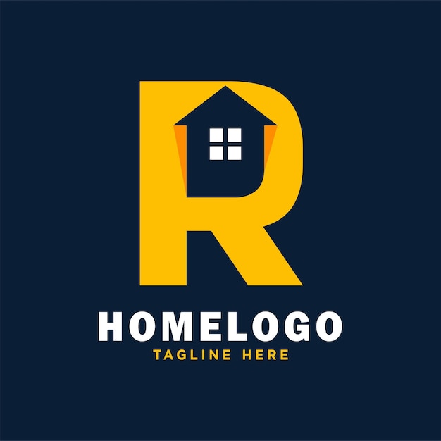 Inspiración de plantilla de diseño de logotipo de letra r house, ilustración vectorial.