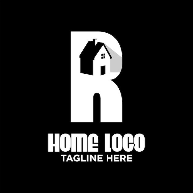 Inspiración de plantilla de diseño de logotipo de letra R House, ilustración vectorial.