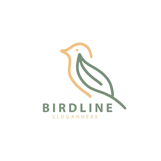 Inspiración de plantilla de logotipo de diseño creativo de línea de aves