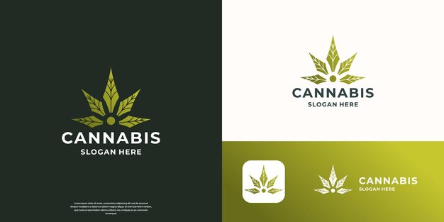 inspiración de la plantilla de logotipo de la marihuana abstracta creativa