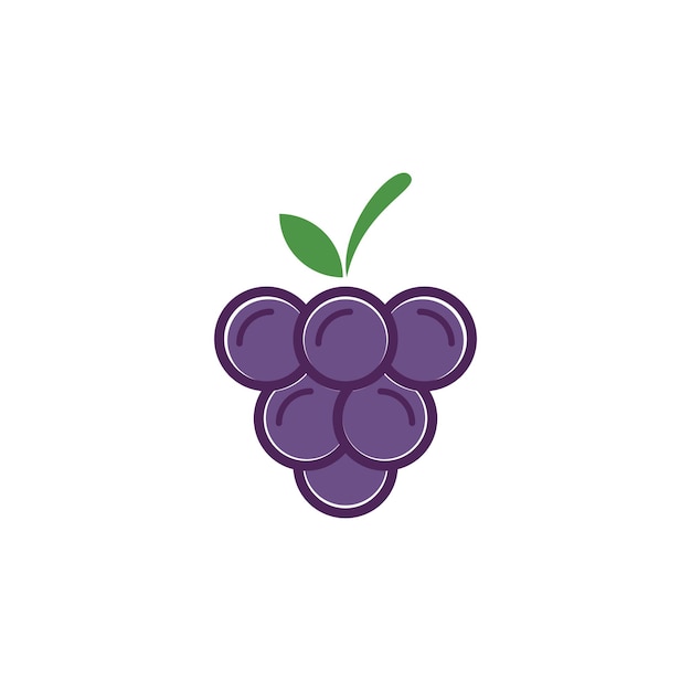 Inspiración simple en el logotipo de la fruta de la uva