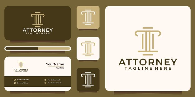 Inspiración de vector de diseño de logotipo de bufete de abogados creativo