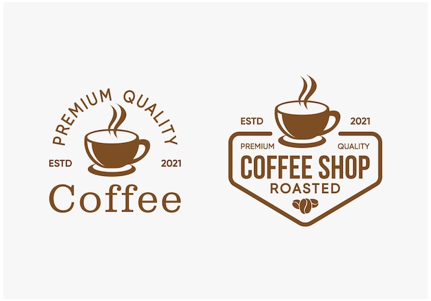 Inspiraciones en el diseño del logotipo de la cafetería del paquete