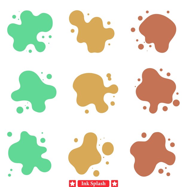 Inspirador conjunto vectorial de salpicaduras de tinta Esparce la creatividad con elementos de diseño dinámicos