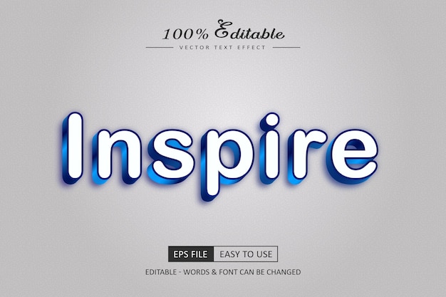 Inspirar vector de efecto de texto editable 3d
