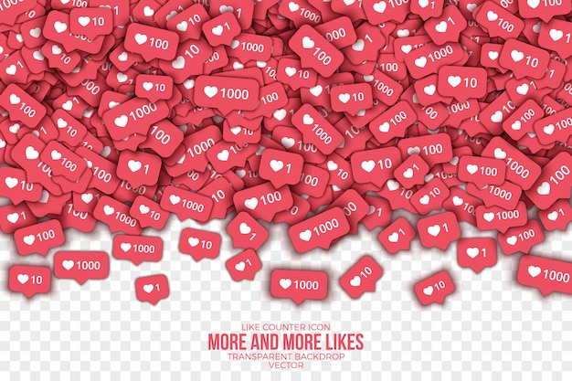 Instagram 3D como fondo abstracto de iconos de contador