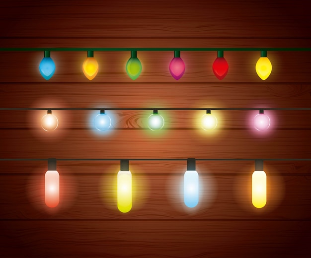 Instalación de decoración de luces navideñas.
