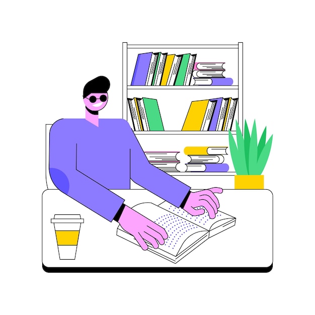 Instalaciones de la biblioteca ilustraciones de vectores de dibujos animados aislados