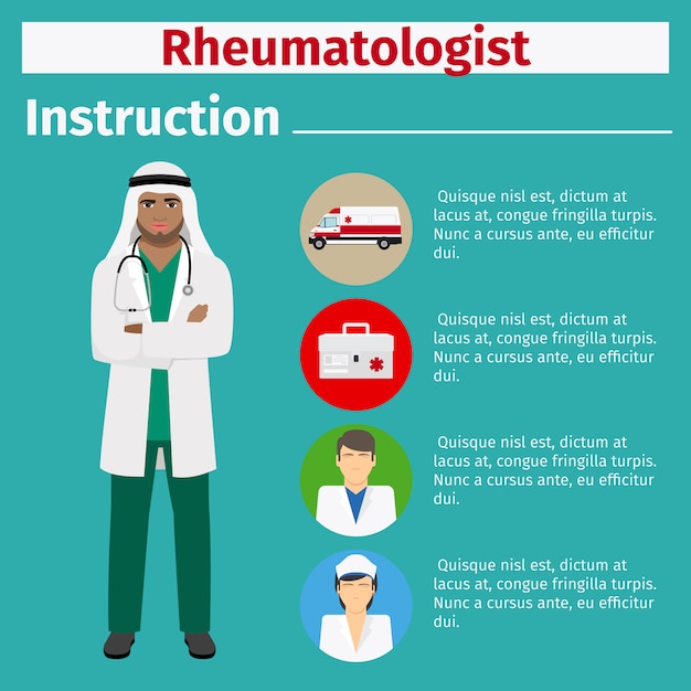 Instrucción de equipos médicos para reumatólogos.