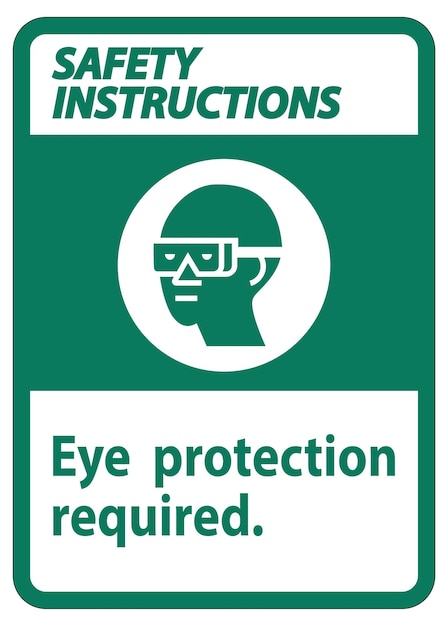 Instrucciones de seguridad Signo Protección ocular requerida Símbolo aislado sobre fondo blanco