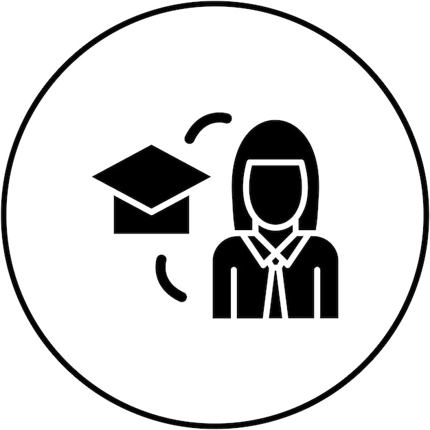 Instructor Imagen vectorial de icono femenino Se puede utilizar para capacitación empresarial