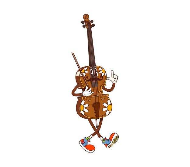 Instrumento de contrabajo de dibujos animados