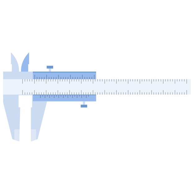 Instrumento de medición de precisión de la ilustración plana de la calipa de Vernier
