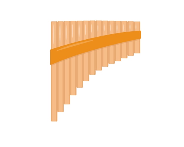 Vector instrumento musical clásico de viento popular tradicional de madera panflute