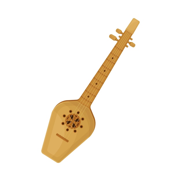 Instrumento musical de cuerdas como ilustración vectorial de atributos del país de Georgia