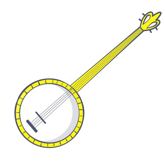 Vector instrumento musical de cuerdas folclóricas afroamericanas de las indias occidentales del tipo laúd banjo