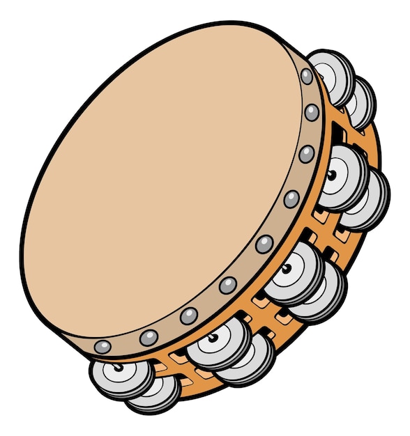 Vector instrumento musical de pandereta