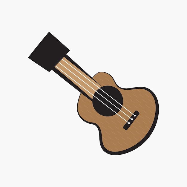 Vector instrumento musical ukulele guitarra hawaiana en estilo plano simple