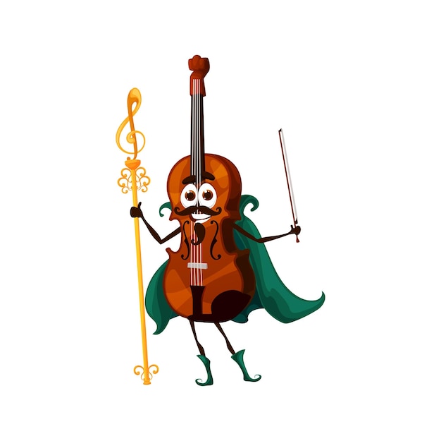 Instrumento de personaje de mago de violín de dibujos animados