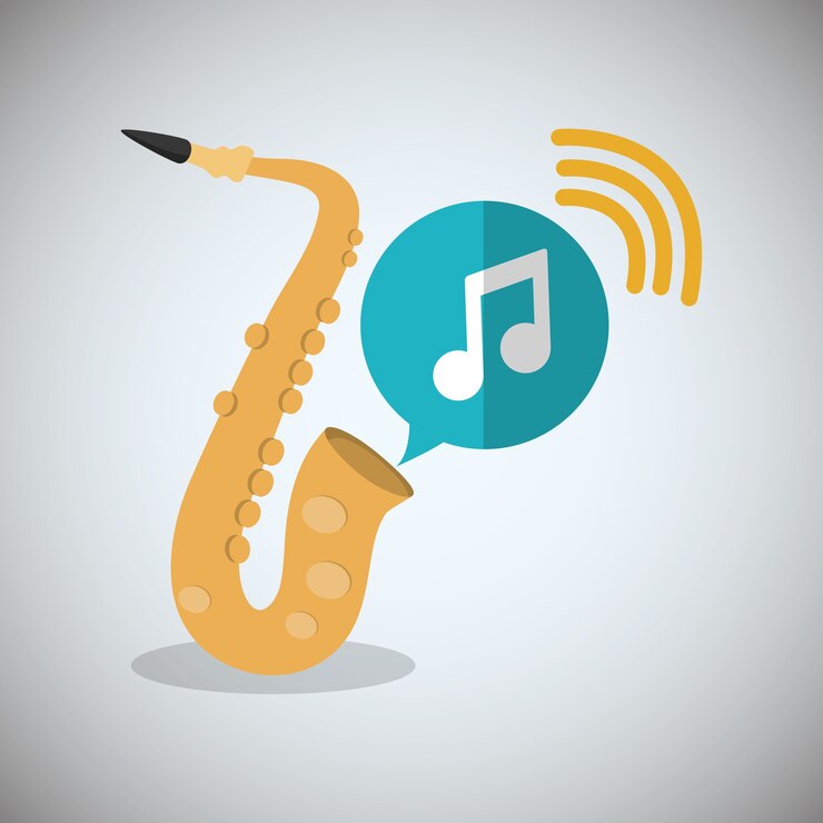 Vector instrumento de sonido de música de saxofón