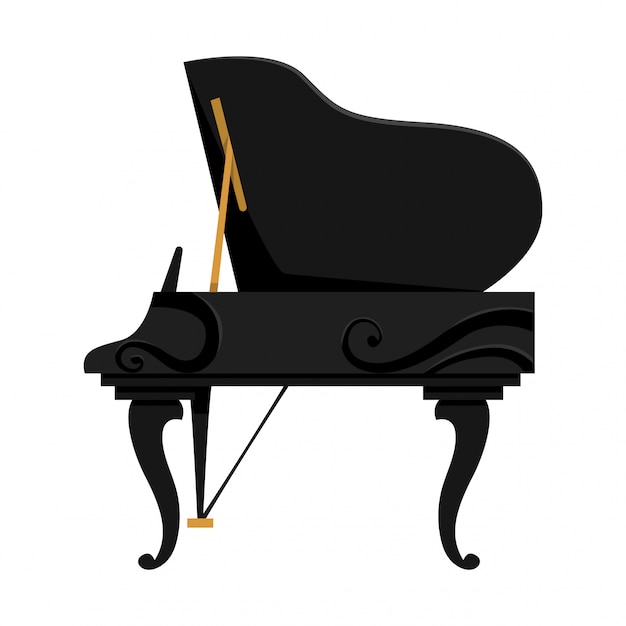 Vector instrumento de teclado musical. imagen aislada de un piano. ilustración - equipo de músico. herramienta para amantes de la música.