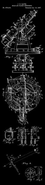 Instrumento de tránsito 1897 Impresión de patente Se utiliza un instrumento de tránsito para recopilar datos astronómicos f