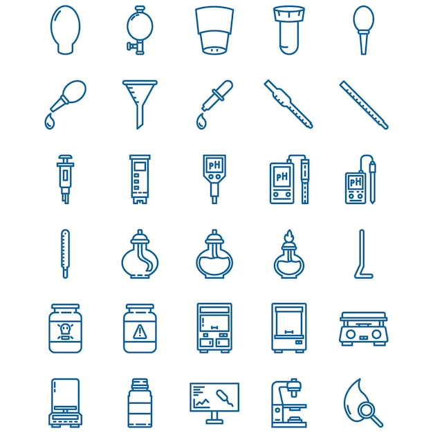 Instrumentos y equipos de laboratorio en estilo de color