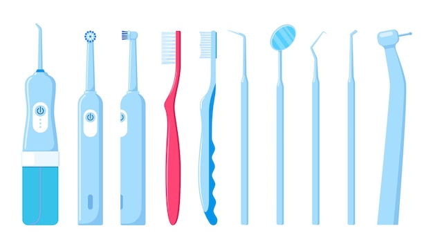 Instrumentos de limpieza dental Conjunto de cepillos de dientes herramientas de irrigación para el tratamiento dental profesional