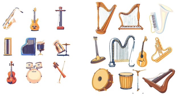 Instrumentos musicales de dibujos animados