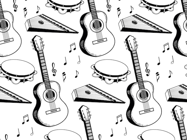 Instrumentos musicales populares instrumentos musicales rusos guitarra tamborín gusli notas todos los objetos son