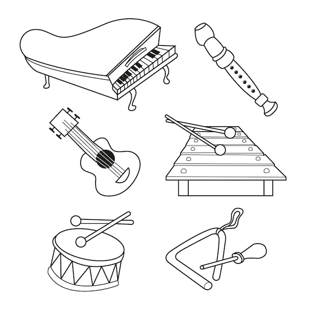 instrumentos musicales vector ilustrado de arte libre