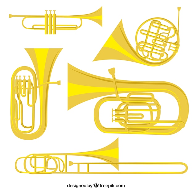 Vector instrumentos de oro