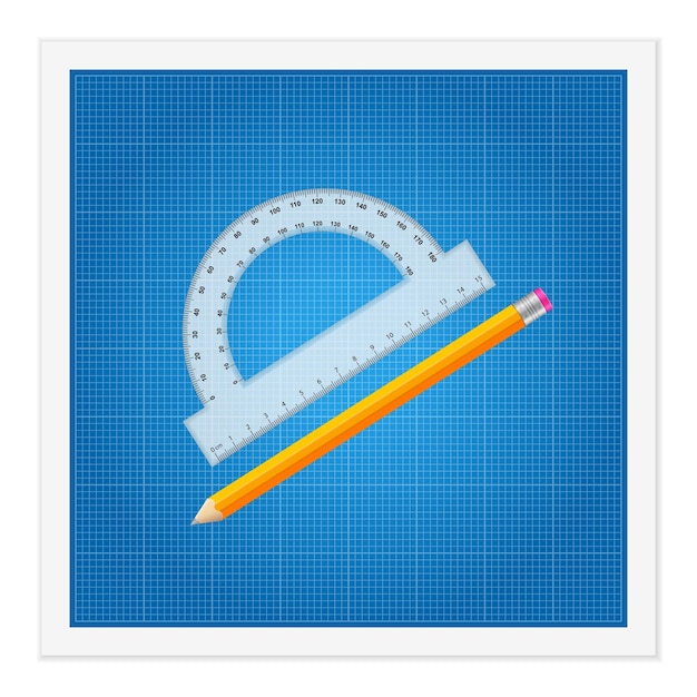 Vector instrumentos de planos y reglas