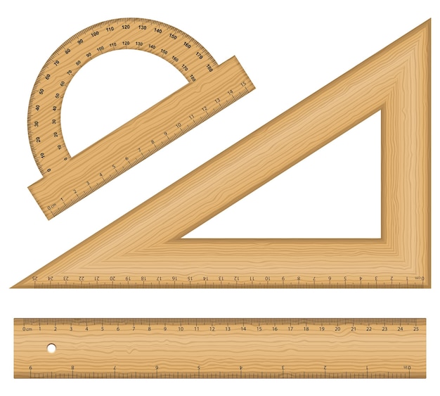 Vector instrumentos de regla de madera