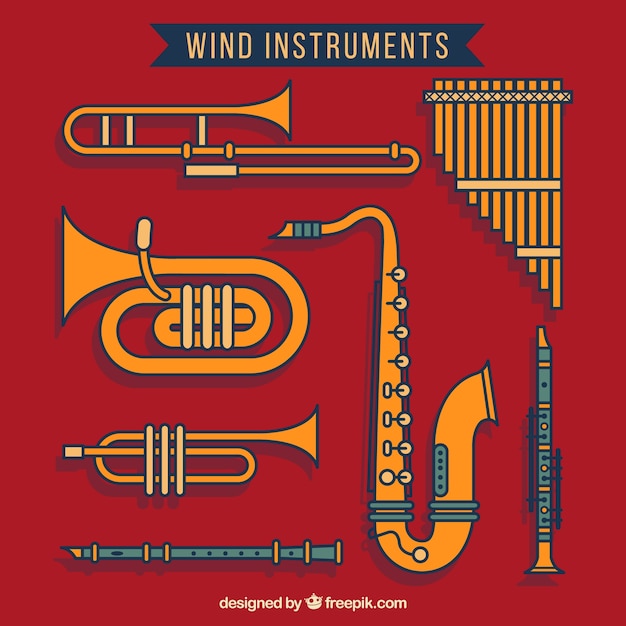 Vector instrumentos de viento