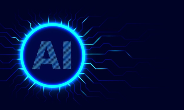 Inteligencia artificial AI con circuito Fondo de tecnología abstracta
