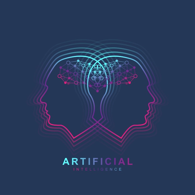 Inteligencia artificial y aprendizaje automático Concepto Símbolo vectorial IA Redes neuronales
