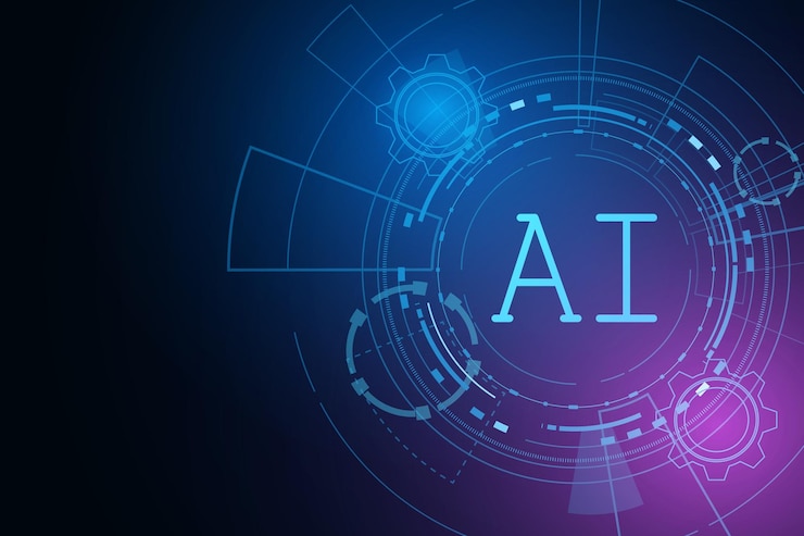 Vector inteligencia artificial, chipset ai en placa de circuito, concepto de tecnología futurista