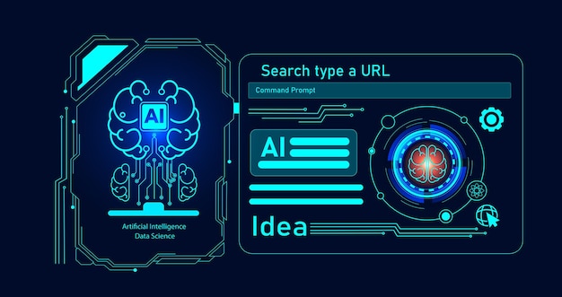 Inteligencia artificial y ciencia de datos icono elemento diseño vector ilustración