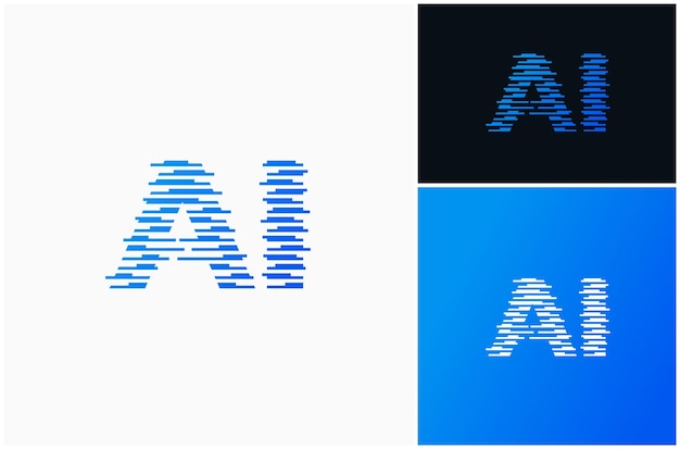 Inteligencia Artificial Futurista Tecnología Digital Ilustración de diseño de logotipo vectorial