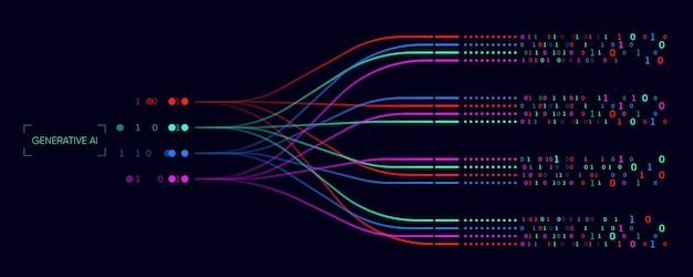 Vector inteligencia artificial general (ia) big data (llm) agi (texto a imagen, texto a video)