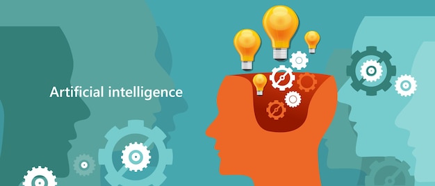 Inteligencia artificial (IA) tecnología informática para crear un cerebro robótico humanoide
