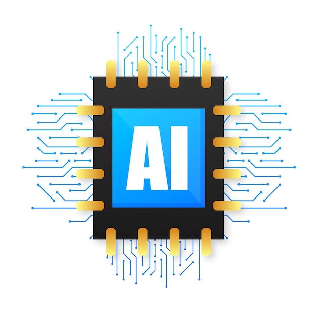 Inteligencia artificial Logotipo Ícono Símbolo vectorial Aprendizaje automático inteligencia artificial