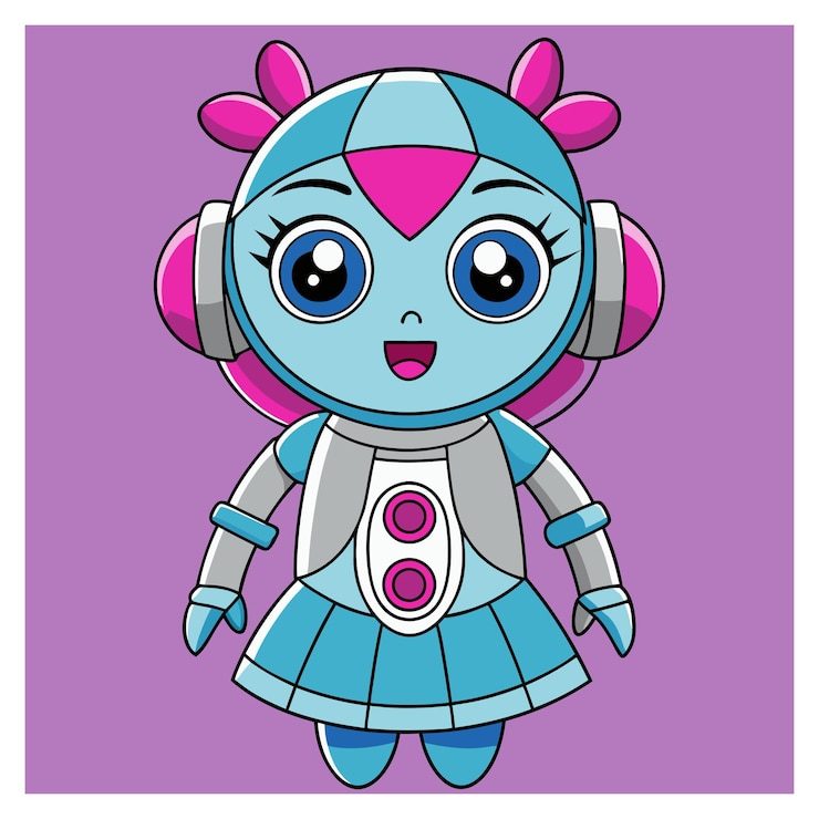 Vector inteligencia artificial niña diseño gráfico vectorial